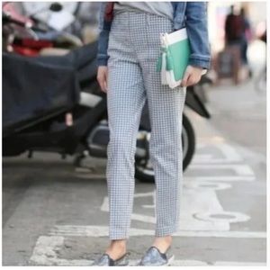 Boden Straight Leg Chelsea Turn Up Trousers Pant Steel Blue Tile Print